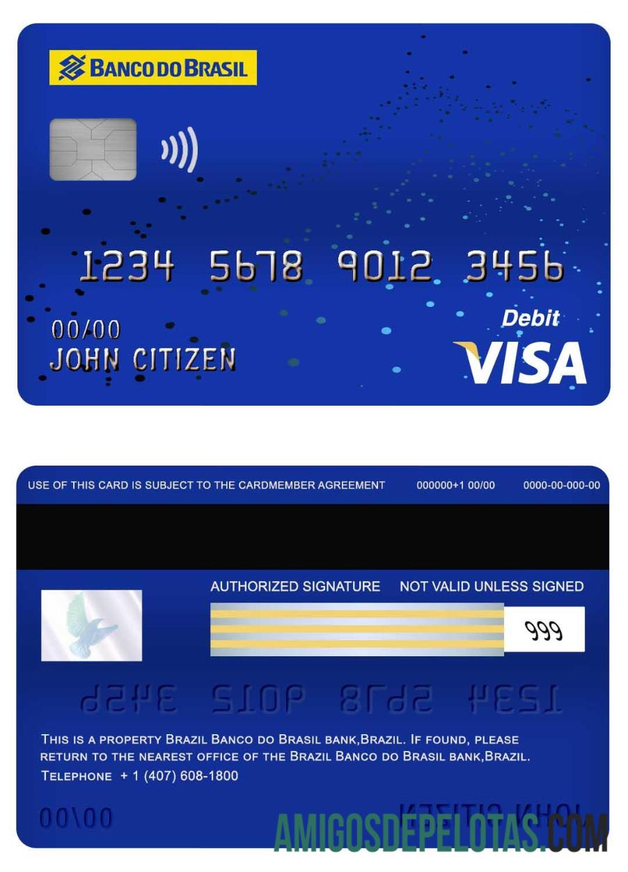 Brazil Banco Do Brasil Bank Visa Debit Card baixar para verificação